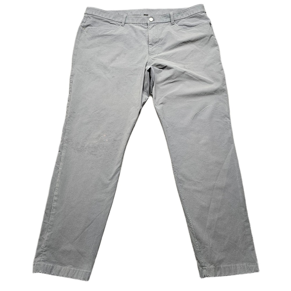 Lululemon Commission Pant Mens 40‎ Grey Slim Straight Technical Chino Trousers